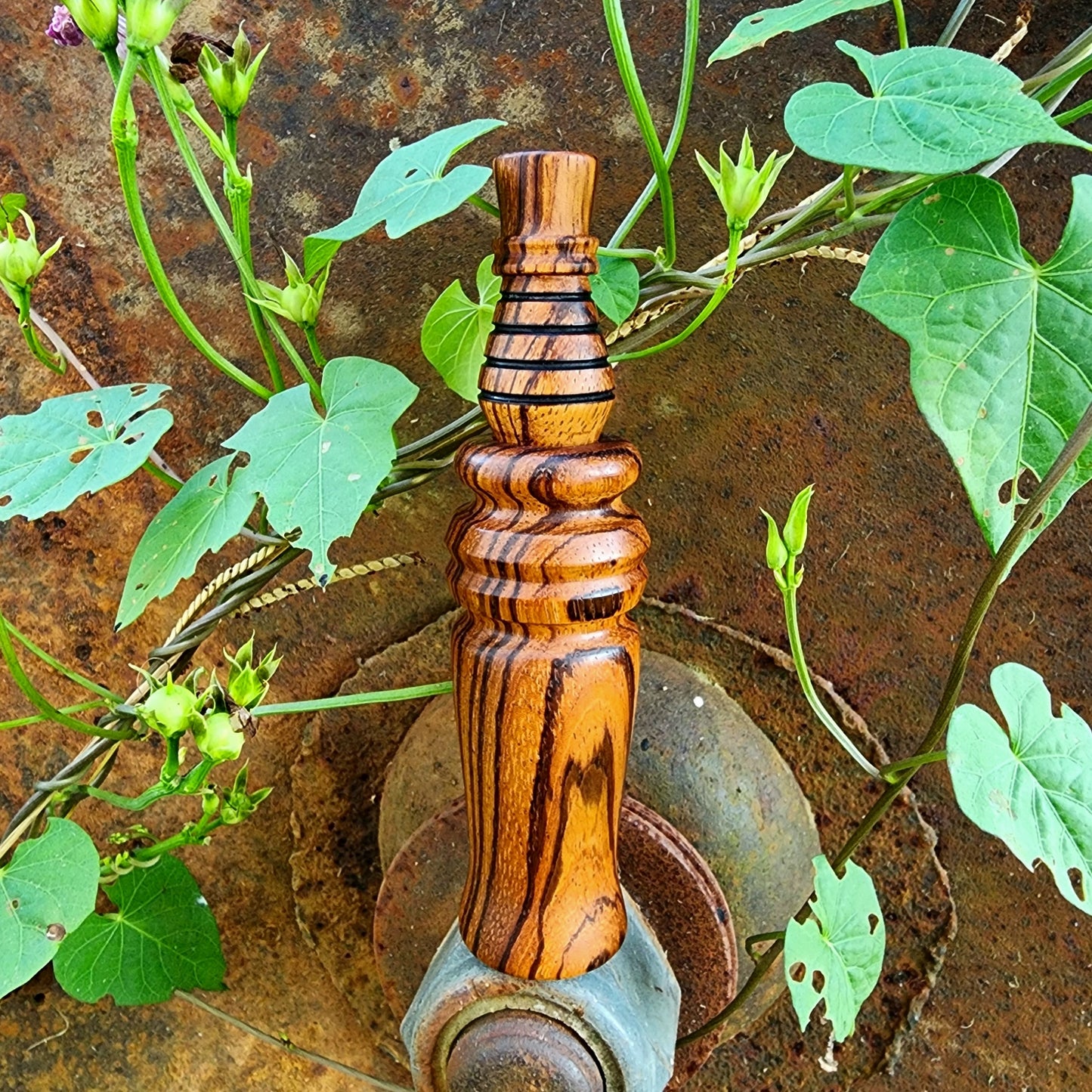 'Honey Timber' Zebrawood Duck Call - Garden Valley Studio